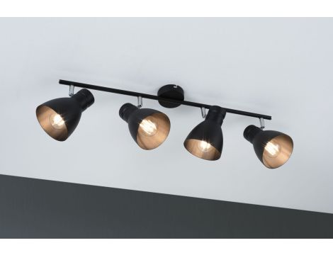 Oprawa ścienno-sufitowa DAVY max. 4x20W E27 230V czarny metal - 3