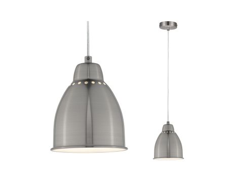 Lampa wisząca Neordic Hilla max.1x40W DIM E27 230V żelazo szczotkowane / metal