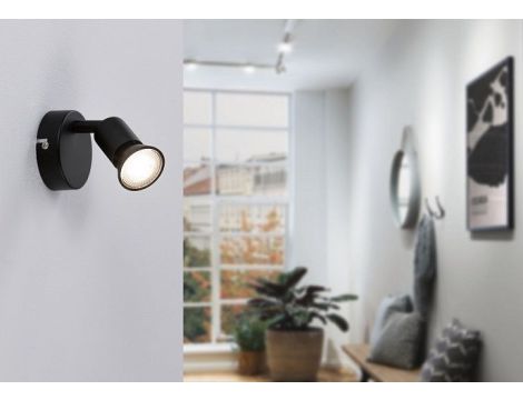 Oprawa ścienno-sufitowa CAROLINA GU10 max. 1x10W 230V czarny mat / metal - 2