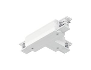 Łącznik do systemu ProRail3 T lewy 230V biały / metal / tworzywo sztuczne
