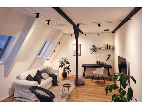 System linkowy DC Spot Cup max10W Cz mat/Chrom GU5,3 12V DC twszt/met - 3