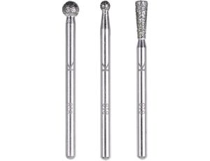 Zestaw ściernic diamentowych Wolfcraft - kulisty / stożkowy 3 częściowy.