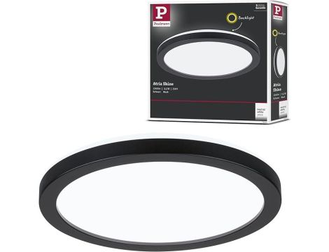 Plafoniera ATRIA SHINE LED Backlight 11.2W 850lm okrągła 190mm 4000K 230V czarny matowy / tworzywo sztuczne - 3