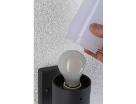 Oprawa elewacyjna TUBS E27 max. 15W 230V szary metal/ tworzywo sztuczne - 3