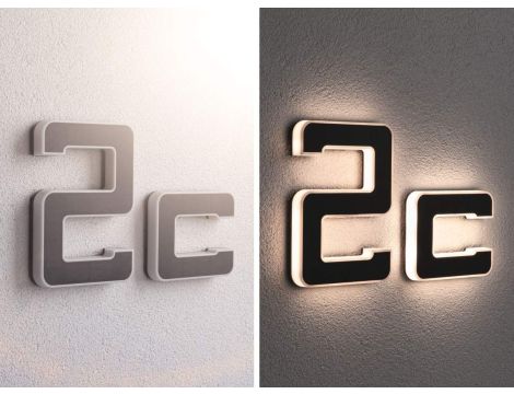 Oprawa elewacyjna SOLAR LED numer domu c 3000K IP44 wymienny akumulator / czarny / tworzywo sztuczne - 3