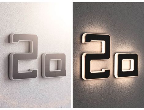 Oprawa elewacyjna SOLAR LED numer domu a 3000K IP44 wymienny akumulator / czarny / tworzywo sztuczne - 3