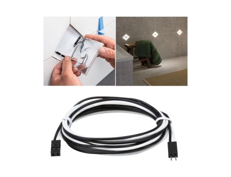 LumiTiles Cables Single Colour 1x130cm 12V Czarny tworzywo sztuczne