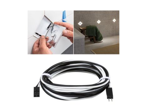 LumiTiles Cables Single Colour 1x195cm 12V Czarny tworzywo sztuczne