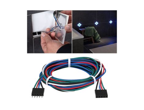 LumiTiles Cables Multi Colour 1x130cm 12V Czarny tworzywo sztuczne