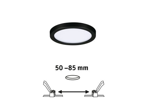 Plafoniera VariFit AREO LED 6.5W 500lm 3000K okragła 118mm IP44 230V czarny matowy / tworzywo sztuczne
