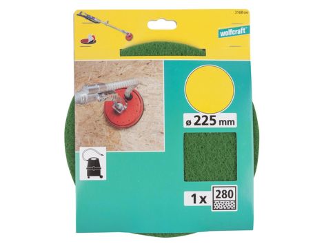 Krążek ścierny z włókniny, mocowanie na rzep, Gr. 280, 225mm, Wolfcraft - 2