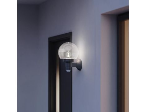 Lampa elewacyjna z czujnikiem ruchu  i zmierzchu Steinel L 115 S PIR  E27 max 60W IP44 IK03 230V antracyt / szkło / tworzywo sztuczne - 2