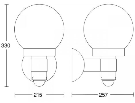 Lampa elewacyjna z czujnikiem ruchu  i zmierzchu Steinel L 115 S PIR  E27 max 60W IP44 IK03 230V antracyt / szkło / tworzywo sztuczne - 3