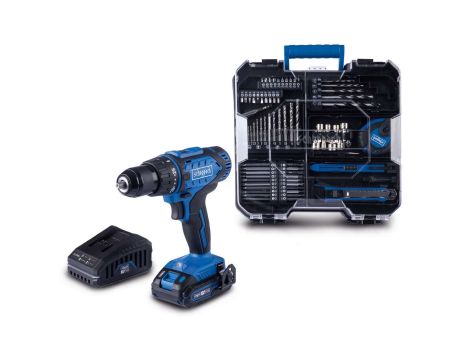 Wiertarko-wkrętarka w walizce + bateria 2 Ah + ładowarka 2,4 A + akcesoria C-DTB74/1-X 20 V IXES Scheppach