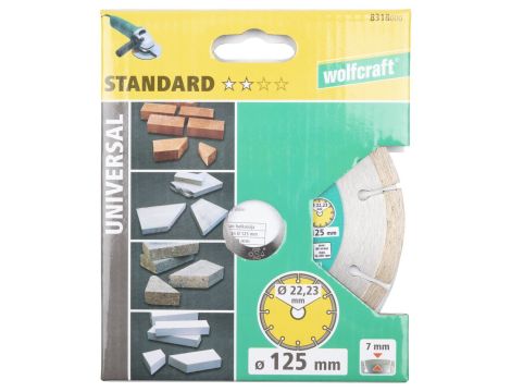 Tarcza diamentowa 125 do cięcia Solid Uniwersal, wolfcraft - 2