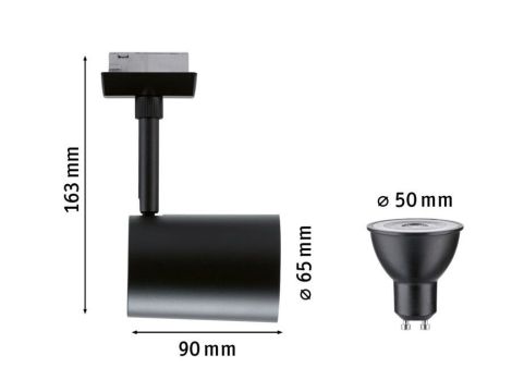 Reflektor na szynoprzewód Urail LUXE LED SH Zigbee GU10 4,8W 350lm 2200K-6500K 230V czarny matowy / tworzywo sztuczne - 4