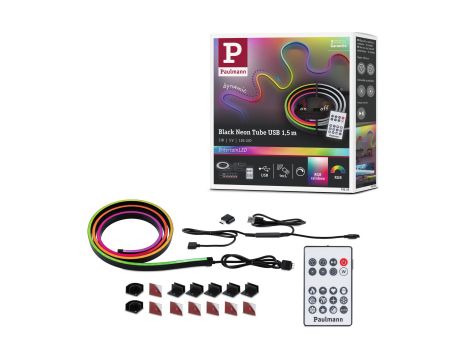 Zestaw taśma BLACK NEON RGBW+ 3W  84 led/metr 150cm +pilot  5VDC czarny / tworzywo sztuczne - 14