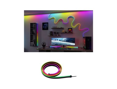 Zestaw taśma BLACK NEON RGBW+ 3W  84 led/metr 150cm +pilot  5VDC czarny / tworzywo sztuczne