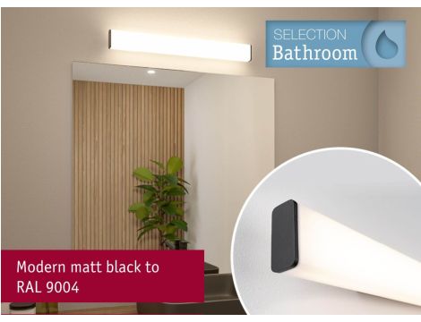Oprawa ścienna nad lustro NEMBUS LED 11W 950lm 600mm IP44 230V czarny / metal - 3