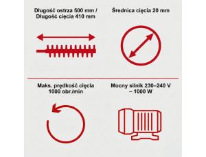 Elektryczne nożyce do żywopłotu Scheppach ETHT1000 - image 2