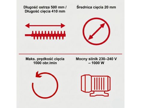 Elektryczne nożyce do żywopłotu Scheppach ETHT1000 - 2