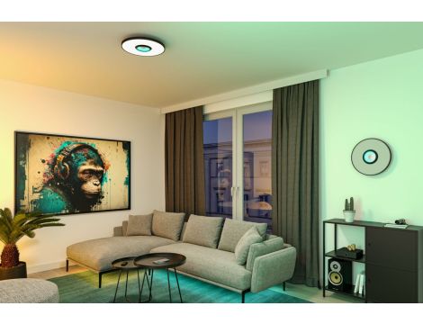 Plafoniera SPACEGLOW Three LED 3D DIM TunW RGB rainbow 21W 1400lm 3000-6500K pilot 230V czarny mat / metal / tworzywo - 7