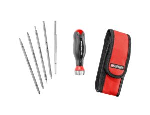 Facom - Rękojeść 3 w 1 z uchwytem do końcówek i 4 grotami do śrub z rowkiem, Pozidriv i Phillips - ATCL.2A5