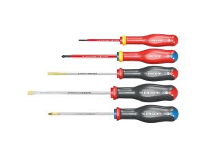 Facom - Zestaw 5 wkrętaków Protwist® do śrub z rowkiem, Pozidriv® i izolowanych 1000V, 3,5 - AT.J5VEPB