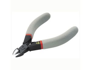 Facom - szczypce ESD tnące z główką ostrołukową, krępe, cięcie osiowe, Ø CuNi 0,3 – 1,4 mm - 405.10E
