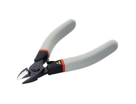 Facom - szczypce ESD tnące z główką ostrołukową, duża rozwartość, cięcie osiowe, Ø CuNi 0,4 – 2,0 mm - 405.12E