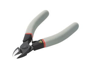 Facom - szczypce ESD tnące z główką ostrołukową, duża rozwartość, cięcie półosiowe, Ø CuNi 0,3 – 2,0 mm - 415.E