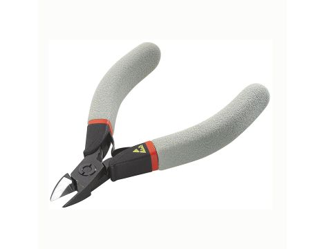 Facom - szczypce ESD tnące z główką ostrołukową, wydłużone, cięcie półosiowe, Ø CuNi 0,1 – 1,2 mm - 435.RE