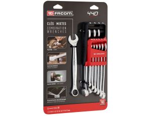 Facom - Zestaw 10 Kluczy Oczkowo-Płaskich - 440.JP10PB
