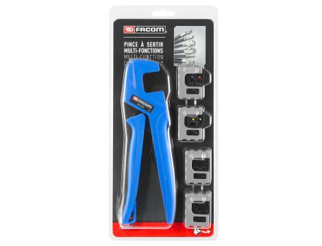 Facom - Szczypce do zaciskania końcówek (821416) z 4 wymiennymi matrycami - 819832PB