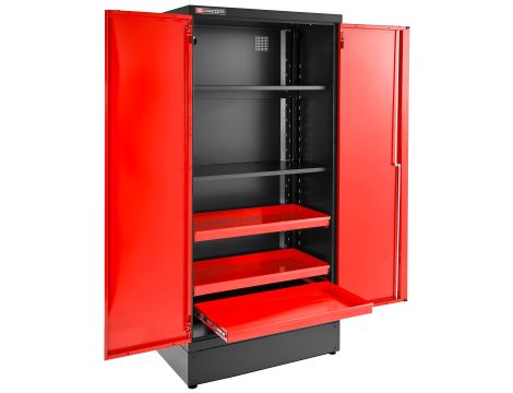 Facom - Szafa 2-drzwiowa Jetline+, drzwi pełne, 3 półki, czerwona - JLS3-A1000PP