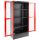 Facom - Szafa 2-drzwiowa Jetline+, drzwi przeszklone, 3 półki, czerwona - JLS3-A1000PV