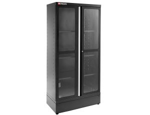 Facom - Szafa 2-drzwiowa Jetline+, drzwi przeszklone, 3 półki, czarna - JLS3-A1000PVBS