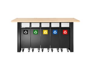 Facom - Zestaw 5 pojemników do segregacji odpadów Jetline+, z klapami wrzutowymi - JLS3-5BINS