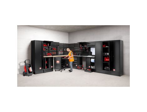 Facom - Szafka wisząca ROLL, drzwi pełne, czarna - RWS2-CHSPPBS