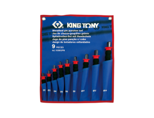 King Tony - ZESTAW WYBIJAKÓW IGŁOWYCH Z UCHWYTEM GUMOWYM 9 cz. 2 - 14mm - 1009GPN