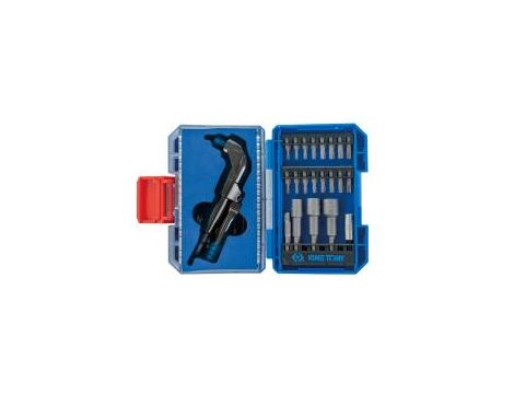 King Tony - ZESTAW BITÓW DO WKRĘTARKI 1/4" 45cz., BITY HEX, TORX, PH, PZ, PŁASKIE, NASADOWE, KWADRAT, WIERTŁA, UCHWYTY - 1045MR01-EB