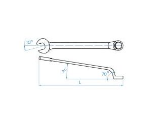 King Tony - KLUCZ PŁASKO-OCZKOWY ODGIĘTY 70° 29mm - 1067-29 - image 2