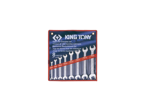 King Tony - ZESTAW KLUCZY PŁASKICH 8cz. 6 - 22mm, ETUI - 1108MR