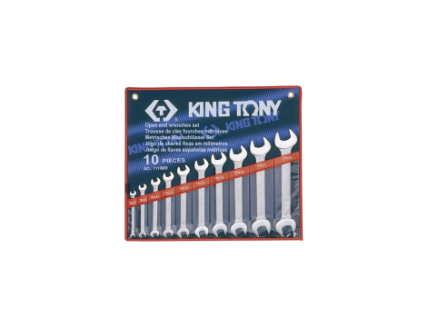 King Tony - ZESTAW KLUCZY PŁASKICH 10cz. 6 - 28mm, ETUI - 1110MR