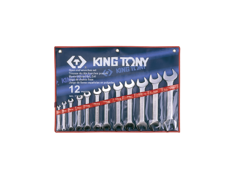 King Tony - ZESTAW KLUCZY PŁASKICH 12cz. CALOWYCH 1/4 - 1.1/4" ETUI - 1112SR