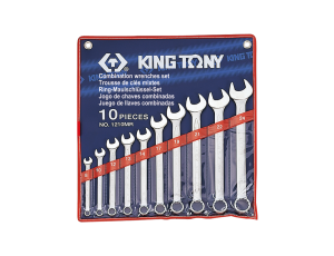 King Tony - ZESTAW KLUCZY PŁASKO-OCZKOWYCH 10cz. 8 -24mm. ETUI - 1210MR