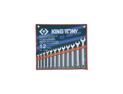 King Tony - ZESTAW KLUCZY PŁASKO-OCZKOWYCH 12cz. 8 - 22mm, ETUI - 1212MR