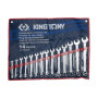 King Tony - ZESTAW KLUCZY PŁASKO-OCZKOWYCH CALOWYCH 5/16 - 1.1/4", 14cz. ETUI - 1214SR - 2