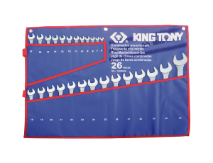 King Tony - ZESTAW KLUCZY PŁASKO-OCZKOWYCH 26cz. 6 - 32mm, ETUI - 1226MRN