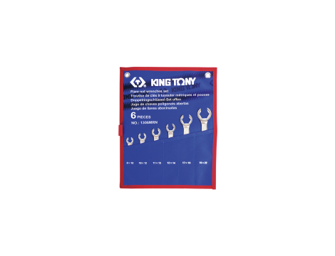 King Tony - ZESTAW KLUCZY DO PRZEWODÓW HAMULCOWYCH 6cz. 8 - 22mm, ETUI - 1306MRN